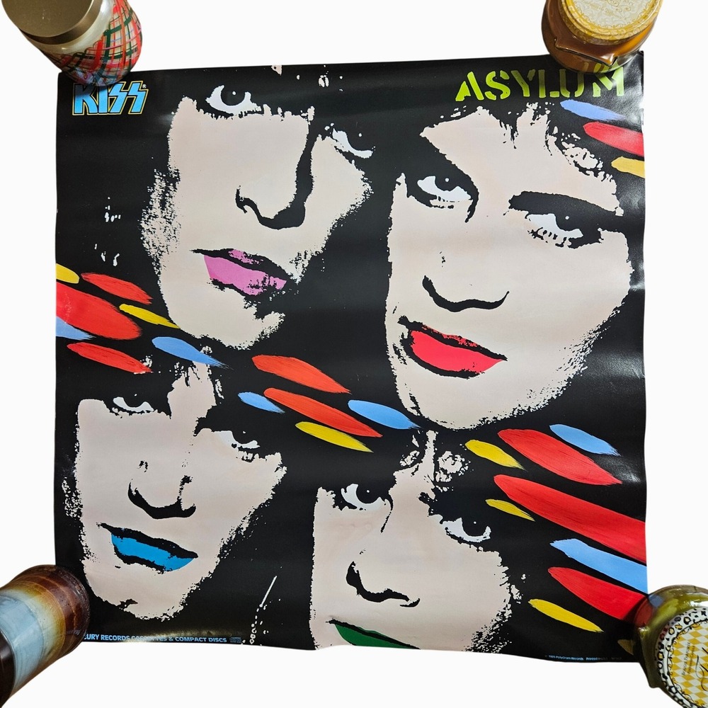 KISS Asylum 24x24 Promo Album Poster Vintage 1985 Record Store Display Original‎
